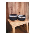 Home Decors By Özlem 2'Li Siyah&Beyaz Kova Sepet Takımı Hasır Sepet Düzenleyici Organizer Dekorasyon Hediyelik 2'Li Siyah&Beyaz&Siyah