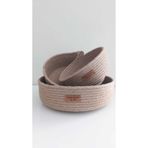 Home Decors By Özlem 3 Lü Hasır Sepet (25X6-20X6-15X6Cm) Düzenleyici Dekorasyon Sunum Mutfak Banyo Organizer Beyaz&Gri