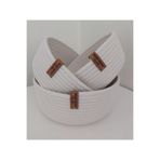 Home Decors By Özlem 3'lü Ekru Sepet (22x8cm/20x7cm/18x6cm) Düzenleyici Sepet Dekorasyon Sunum Mutfak Banyo Organizer
