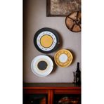 Home Decors By Özlem 3Lü Hasır Dekoratif Duvar Tabağı Bohem Duvar Tabağı Afrikan Duvar Tabağı Duvar Dekor Duvar Aksesuarı Sarı-Siyah-Beyaz
