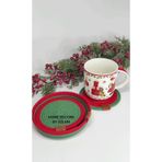 Home Decors By Özlem 4 Adet Bardak Altlığı Jüt Pamuk Hasır Sunum Mutfak Sofra Dekor El Yapımı Makine Dikişli Çap 12 Cm Kırmızı Yeşil