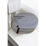 Home Decors By Özlem 4 Kişilik 4 Parça Oval Hasır Supla Amerikan Servis Takımı Sofra Organizer Düzenleyici Gri Beyaz