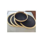 Home Decors By Özlem 4 Kişilik 5 Parça Supla Takımı Amerikan Servis Siyah Gold Sepet Tabak Altlığı Hasır Mutfak Sunum Siyah&Gold