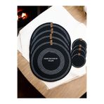 Home Decors By Özlem 4 Kişilik 8 Parça Amerikan Servis Supla Takımı Organizer Tabak Altlığı Bardak Altlığı 33 X 33 Siyah Beyaz