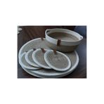 Home Decors By Özlem 4 Kişilik 9 Parça Amerikan Servis Supla Takımı Tabak Bardak Altlığı Hasır Sepet Hediye Mutfak Sunum Hasır&Ekru