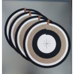 Home Decors By Özlem 4 Kişilik Amerikan Servis Supla Takımı Tabak Altlığı Mutfak Hasır Sepet Sunum Hediye 34X34CM - 34 x 34 cm - Renkli