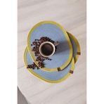 Home Decors By Özlem 4 Kişilik Oval Supla Amerikan Servis Sunum Dekorasyon Mutfak Sofra Düzenleyici Sarı-Gri