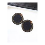 Home Decors By Özlem 6 Adet Bardak Altlığı Jüt Pamuk Hasır Sunum Mutfak Sofra Dekor El Yapımı Makine Dikişli - 14 Cm Siyah - Gold