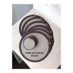 Home Decors By Özlem 6 Kişilik 12 Parça Amerikan Servis Supla Takımı Tabak Altlığı Bardak Altlığı Hasır Kahverengi
