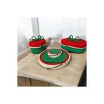 Home Decors By Özlem 6 Kişilik 14 Parça Amerikan Servis Supla Takımı Sofra Düzenleyici Ekmek Sepeti Organizer Yeşil Kırmızı Ekru