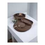Home Decors By Özlem 6 Kişilik 15 Parça Amerikan Servis Supla Takımı Hasır Sepet Tabak Altlığı Bardak Altlığı Kahverengi