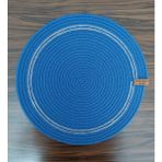 Home Decors By Özlem 6 Kişilik 6 Parça Amerikan Servis Supla Takımı Tabak Altlığı Mutfak Hasır Sepet Sunum Hediye 33X33CM - 33 x 33 cm - Mavi