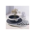 Home Decors By Özlem 6 Kişilik 7 Parça Amerikan Servisi Supla Takımı Organizer Sofra Düzenleyici El Emeği Handmade Antrasit Beyaz