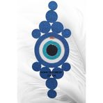 Home Decors By Özlem Dekoratif Örtü Hasır Örtü Runner Masa Örtüsü Mutfak Örtüsü Sehpa Konsol Örtüsü Salon Sunum-82X30Cm Saks Mavisi Nazar Örtü