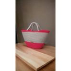 Home Decors By Özlem Günlük Hasır Çanta Plaj Çantası El Çantası El Emeği Handmade Tasarım Tarz Yaz Moda ÇANTA-35X20CM - Hasır - Kırmızı - 35 x 20 cm