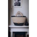 Home Decors By Özlem Günlük Hasır Çanta Plaj Çantası El Çantası El Emeği Handmade Tasarım Tarz Yaz Moda ÇANTA-35X20CM - Hasır Siyah - 35 x 20 cm