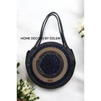 Home Decors By Özlem Hasır Omuz Çantası Günlük Çanta Makaron Çanta Plaj Çantası El Emeği Handmade Siyah Saks Mavisi Hasırrr