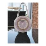 Home Decors By Özlem Hasır Omuz Çantası Makaron Çanta Plaj Çantası El Emeği Handmade Günlük Çanta Gold Ekru Hasır