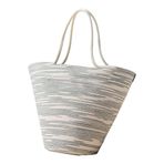 Home Decors By Özlem Hasır Omuz Çantası Plaj Çantası Günlük Çanta El Emeği Handmade Ekru Siyah Çizgili