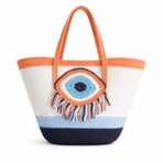 Home Decors By Özlem Hasır Omuz Çantası, Plaj Çantası,Günlük Çanta,El Emeği,Handmade,Turuncu Bebe Mavisi