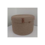 Home Decors By Özlem Kapaklı Hasır Sepet Düzenleyici Dekorasyon Sunum Mutfak Banyo Organizer - 25x14cm (L)