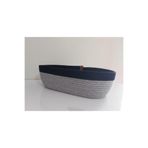 Home Decors By Özlem Oval Sepet Düzenleyici Organizer Hasır Sepet Dekorasyon Hediyelik - 32X18X10 Cm Gri