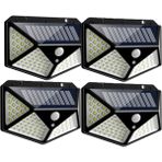 Home Dekor Hediye Home Dekor Güneş Enerjili Bahçe Aplik 4 Lü Paket 100 LED Bahçe Lambası Yüksek Parlaklık ve IP65