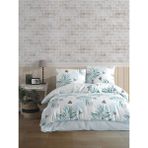 Home Design Palm Çift Kişilik Nevresim Takımı - 200 x 220 cm - Beyaz - Yeşil