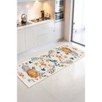 Home Dikkat Çekici Balkabağı ve Çiçek Desenli Mutfak Halısı