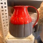 Home El Yapımı Stoneware Seramik Sürahi, Kırmızı, 1 L, Modern Tasarım