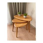 Home Fawdecor Stil Damla Doğal Ahşap Zigon Sehpa Seti