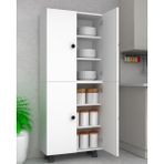 Home Gallery 1. Sınıf Mdf 6 Bölmeli 4 Kapaklı Çok Amaçlı Dolap Kiler Banyo Mutfak Dolabı - Beyaz - 70 x 172 x 32 cm