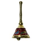 Home Genie Pirinç Pooja Çan Emaye Sanat Eseri | Dekoratif Ghanti Tapınağı Aarti, Günlük Ritüeller ve Şenlikli Dekor | Çiçek Tasarımı - 11 cm Yükseklik, 5 cm Çap, 130 g