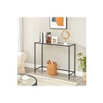 Home Gloria Metal Dresuar Modern Dekoratif Kahve Köşesi Konsol Siyah Şeffaf Camlı
