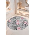 Home Gölgelik Gül Desenli Kaymaz Tabanlı Yıkanabilir Banyo Halısı