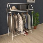 HOME HANGER BEYAZ KONFEKSİYON ASKISI RAFLI BUTİK ASKI KONSEPT ASKILIK