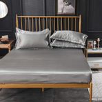 Home Ice İpek Nevresim Takımı İmitasyon İpek Kumaş Yastık Kılıfı ve Yatak Örtüsü Lüks Saf Renk Yatak Örtüsü Tüm Mevsimler için 120x200 + 25 cm Yumuşak ve Nefes Alabilir