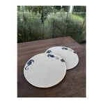 Home İnn 2'Li Set Deniz Atı İşlemeli Amerikan Servis-Leke Tutmaz Natural 33 Cm