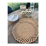 Home İnn 2'Li Set Hasır Görünümlü Amerikan Servis-Leke Tutmaz Natural 33 Cm