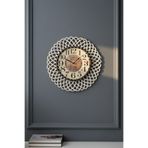 home inn Bohem Hasır Çerçeveli Duvar Saati – Modern Görünümlü Dekoratif Salon Saati – 43 cm Beyaz/Natural