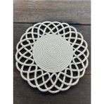 Home İnn Hazeran Esintisi - 33 cm Lüks Jüt Halat Supla - Bohem Örgü Amerikan Servis - 33 x 33 - Beyaz