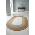 Home İnn Modern Oval Halı Natural & Krem | Şık Dekoratif Salon Halısı | Minimal Bohem Ev Dekoru