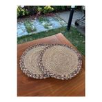 Home İnn Natural Tarz Yeşil Kırmızı Renk Yuvarlak 2’Li Supla Seti – Şık Masa Sunumları İçin – 33X33 Cm