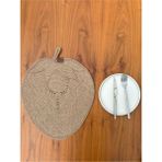 Home İnn Tekstil Doğal Jüt Ip Elma Şekilli Amerikan Servis - Supla 38X35 cm – Şık ve Rustik Dokunuş - 35 x 39 cm - Natural