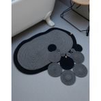 Home İnn Tekstil Home İnn Banyo Paspas Seti 2'li Oval Model (60X100 ve 51X60 Cm) | Modern Tarz Hasır Görünümlü - Siyah