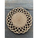Home İnn Tekstil Home İnn Hazeran Esintisi - 33 cm Lüks Jüt Halat Supla - Bohem Örgü Amerikan Servis - 33 x 33 - Natural