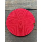 Home İnn Tekstil Home İnn Leke Tutmaz Örgü Supla 33 cm Tekli Modern Amerikan Servis Tabak Altlığı - 33 x 33 - Kırmızı