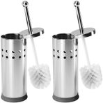 Home Intuition Krom Paslanmaz Çelik Modern Tuvalet Fırçası ve Tutucu Seti (2'li Paket) - Modern Klozet Fırçası Tutacağı - Temizleyici Tuvalet Fırçaları Banyo Aksesuarları - Caddy ile Banyo Kasesi Temizleyici Fırça
