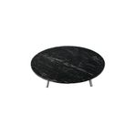 Home Katlanabilir Metal Ayaklı Ahşap Yer Sofrası Tepsi Sini Siyah Mermer Desen 100 Cm
