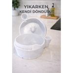 Home Kendinden Dönen Akıllı Süzgeç – Yan Girişli Su Akışı ile Hızlı Meyve & Sebze Yıkama - Beyaz